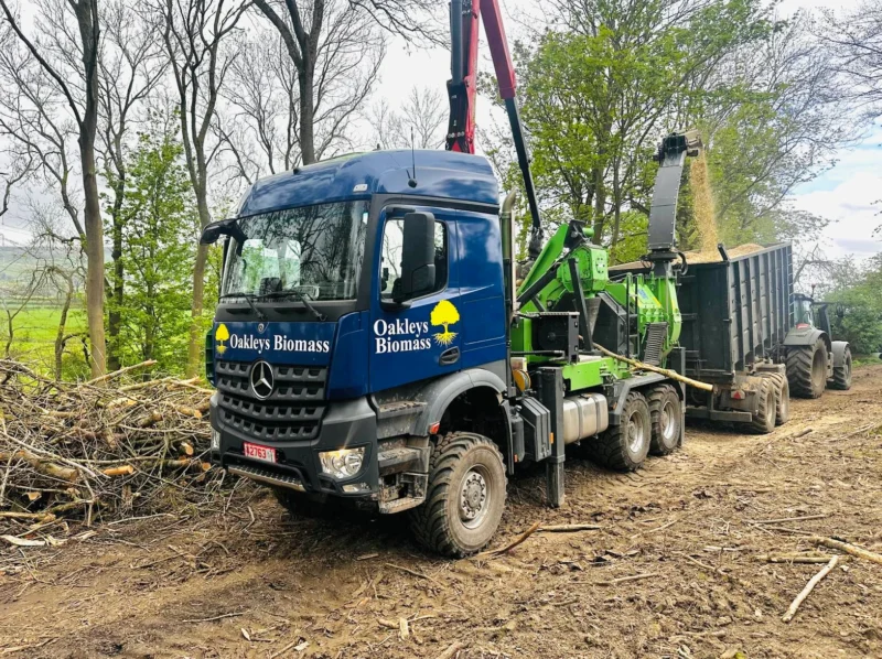 Oakleys Biomass onsite chipping truck
